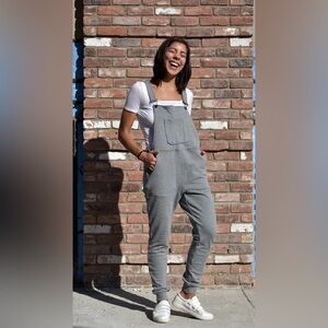EUC Dark Athletic Grey Swoveralls, (Sweats + Overalls) size Large*, MSRP $99